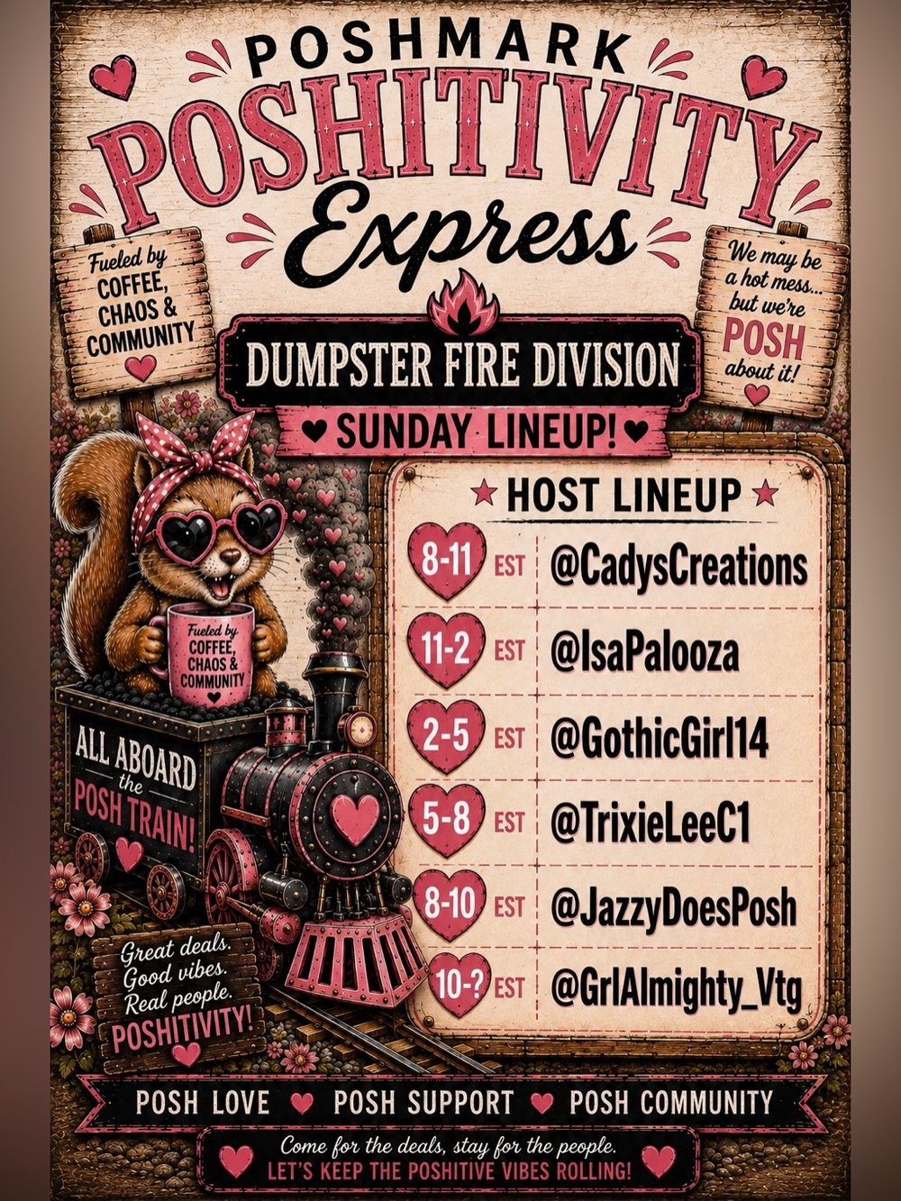 Poshitivity Express 🚂 Share Show Train ❤️ Bring the good vibes 😎 & great deals!